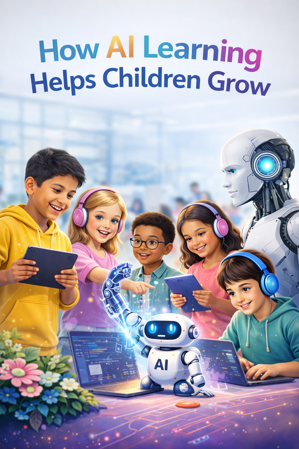 AI learning in a modern classroom